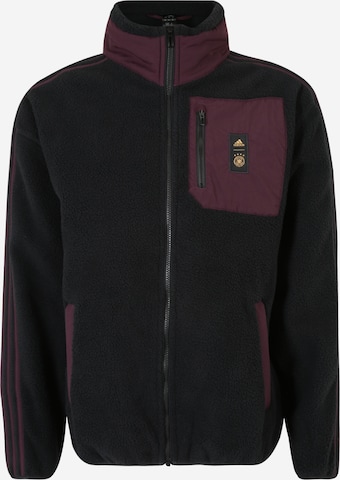 ADIDAS SPORTSWEAR Athletic fleece jacket 'Germany Lifestyler Fleece' in Black: front