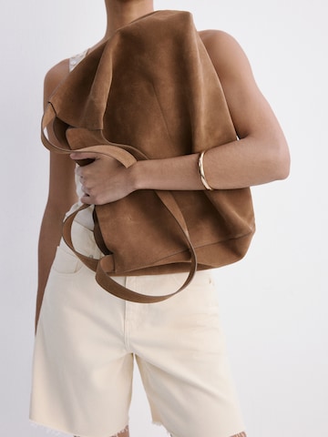 MANGO Wide leg Jeans 'ANNE' in Beige