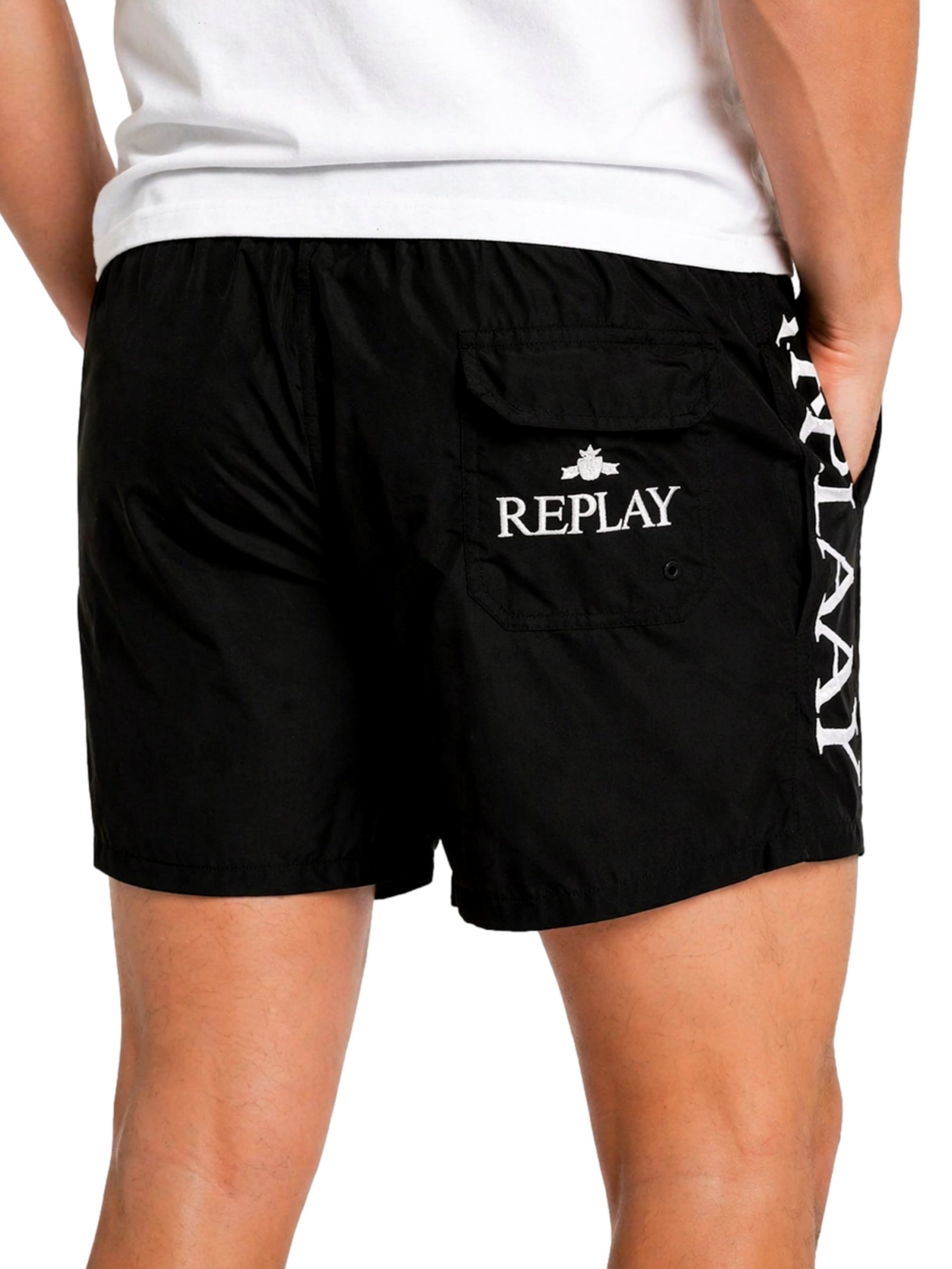 REPLAY Badshorts i svart