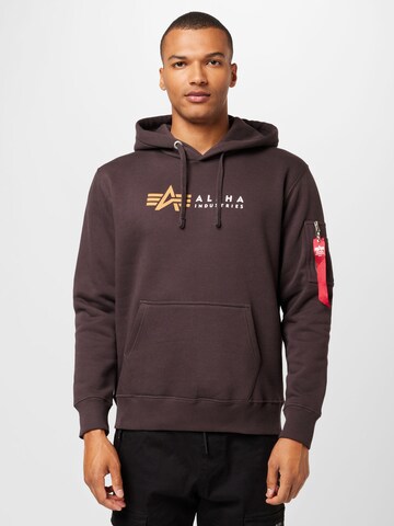 ALPHA INDUSTRIES Mikina - Hnedá: predná strana