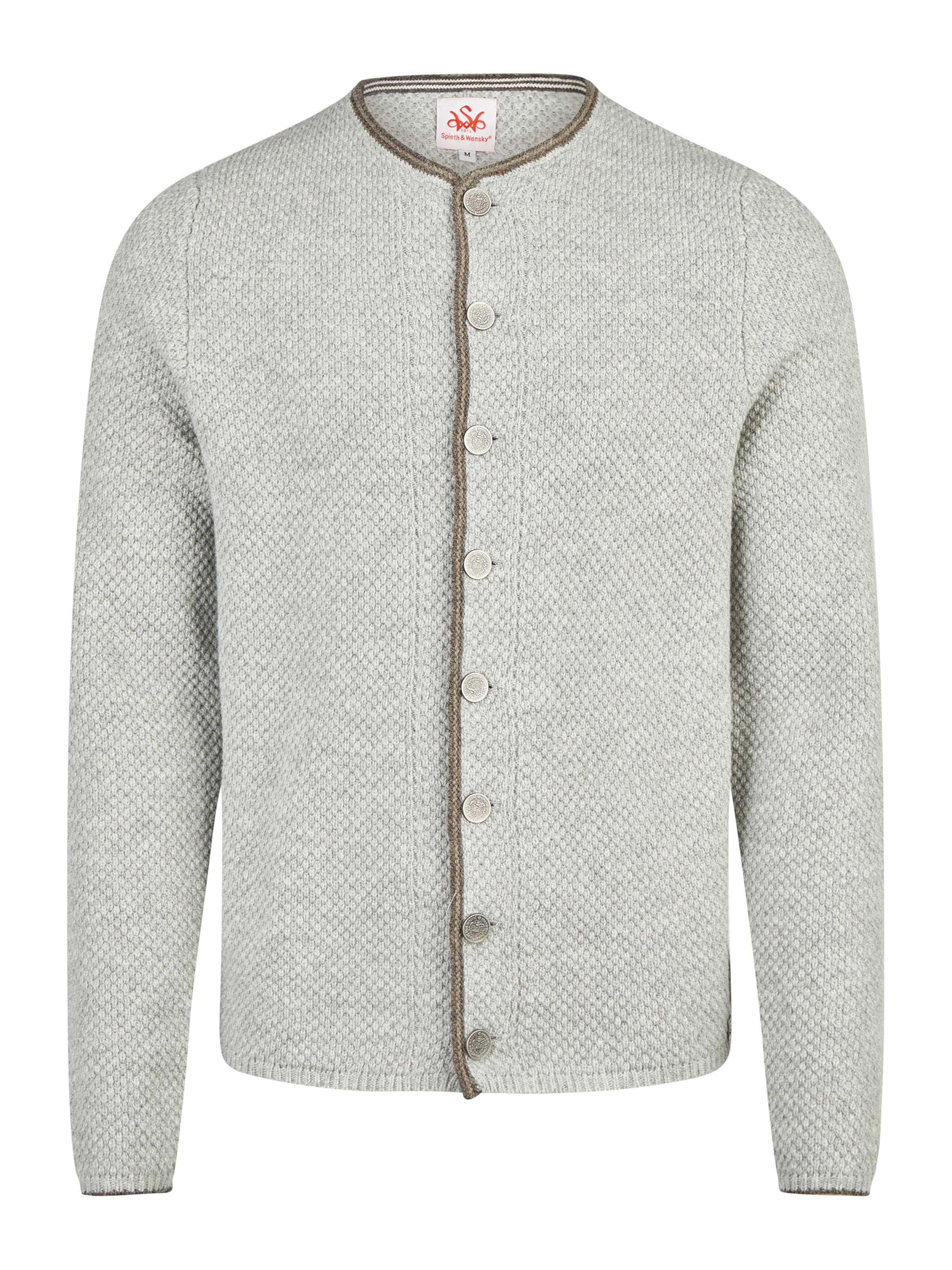 SPIETH & WENSKY Knit cardigan 'Klemens' in Grey: front