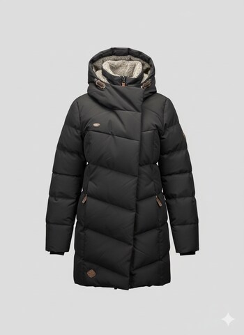 Ragwear Winter Parka in Black: front