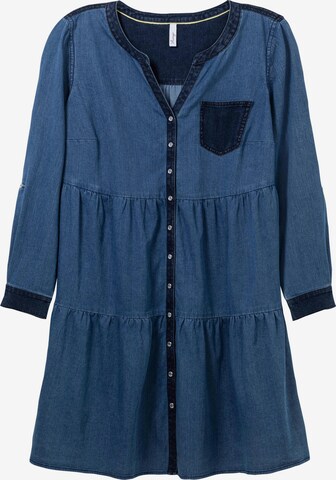 SHEEGO Платье-рубашка в Синий: спереди