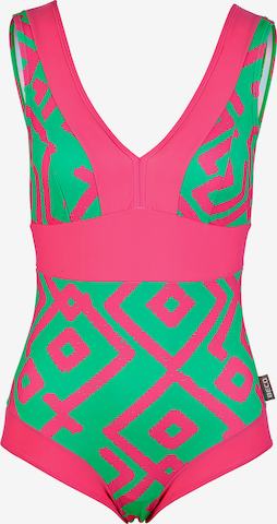 BECO the world of aquasports Badeanzug 'Inka Graphic' in Pink: Vorderseite
