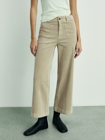 MANGO Loosefit Hose 'CATHERIP' in Beige