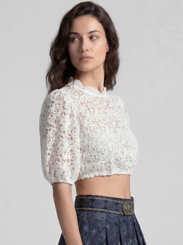 Blouse folklorique 'Kathalin' SPIETH & WENSKY en blanc : devant