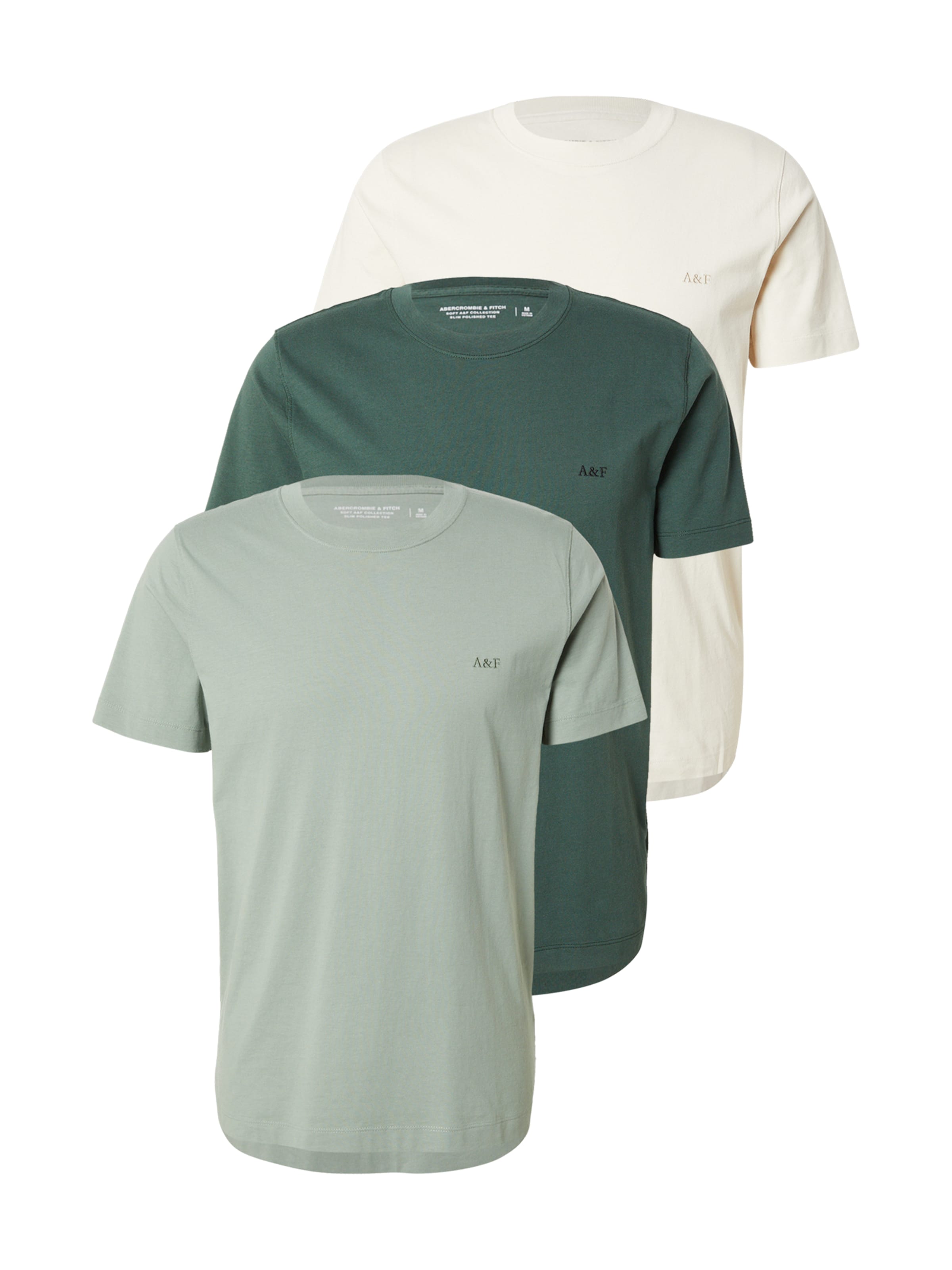 Abercrombie & Fitch Тениска в зелено: отпред