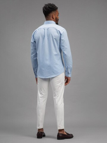 Laurent Vergne Slim fit Button Up Shirt 'Brive - Linnen Cotton Shirt - Light Blue' in Blue