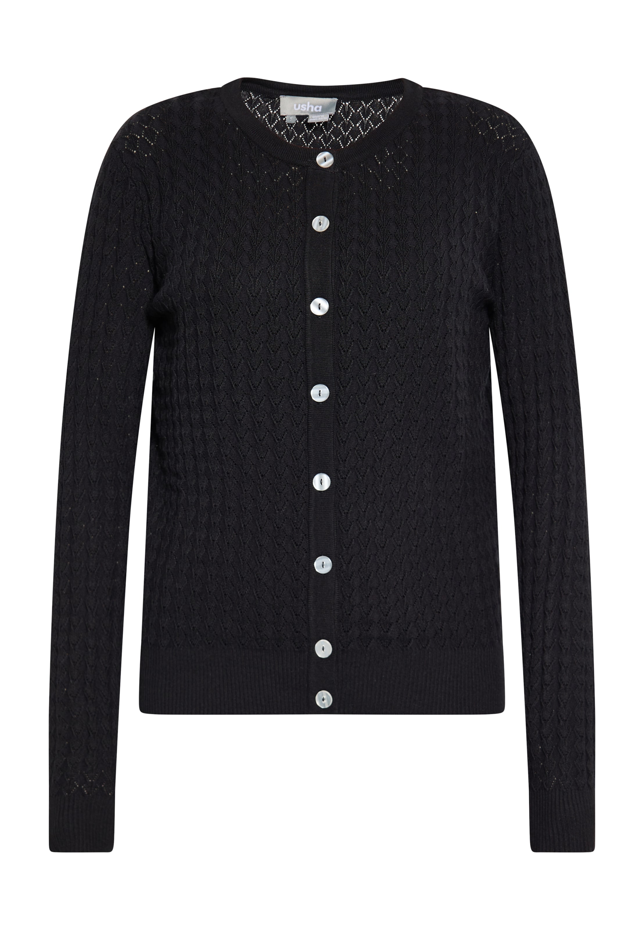 Usha Πλεκτή ζακέτα σε μαύρο: μπροστά