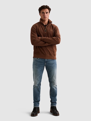 PME Legend Sweatshirt 'Sweatshirt with half-zip and flight pocket' in Brown