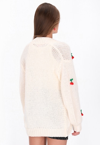 MYMO Oversize kardigán - Biela