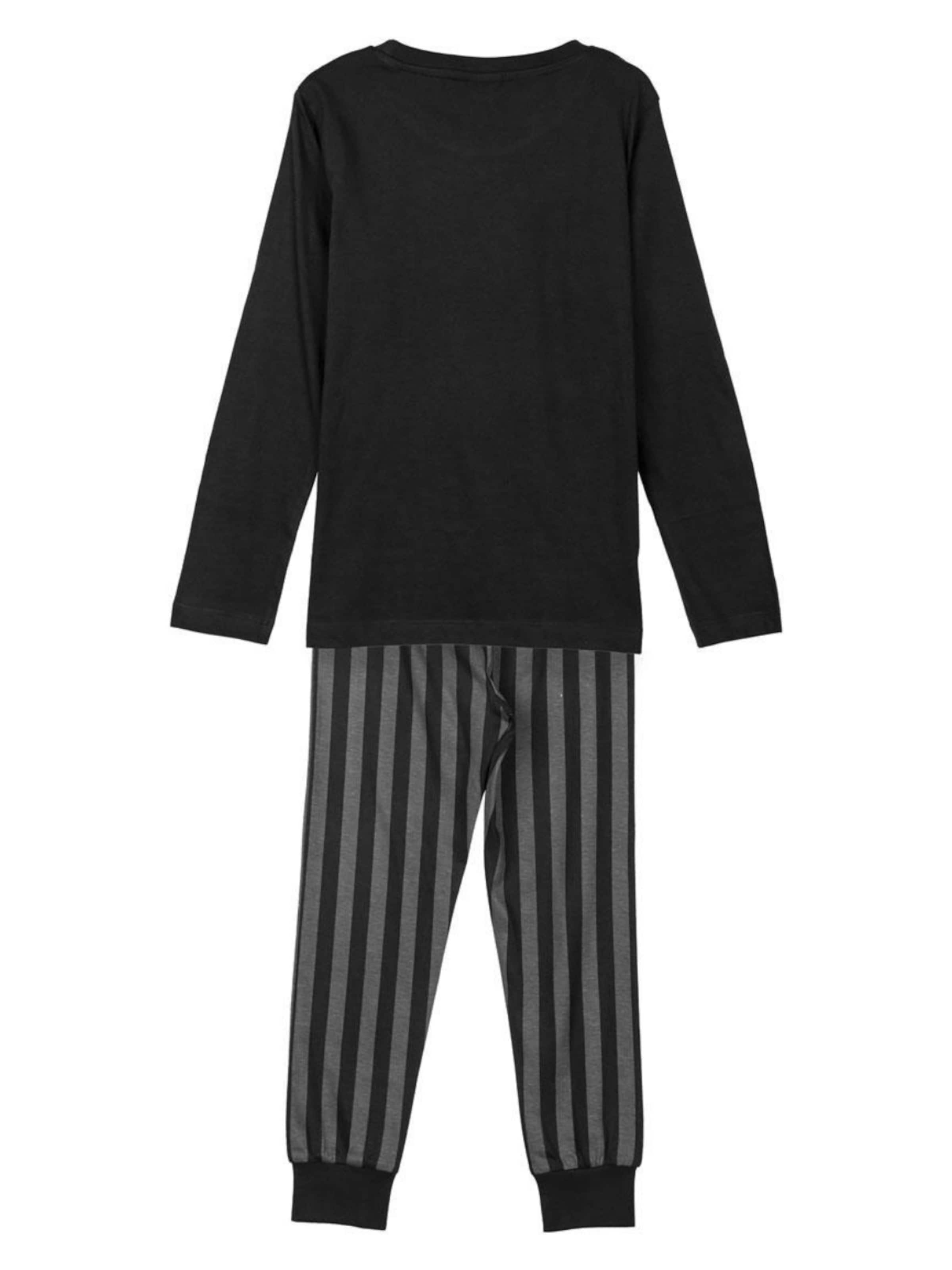 Cerdá Pajamas 'Wednesday Pyjama Set Kids – Black – Long Sleeve Sleepwear with Pants' in Grey