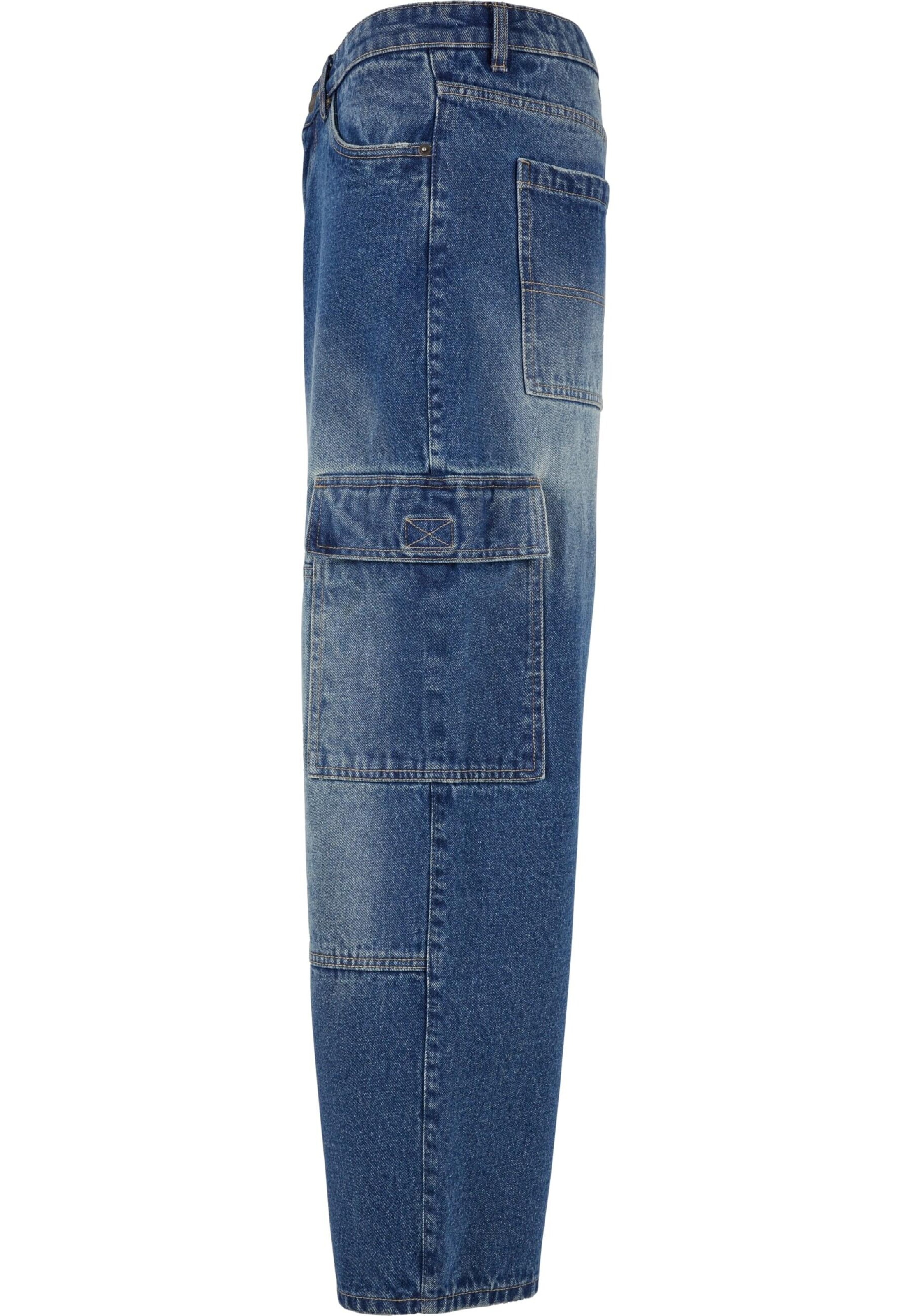 Urban Classics Loose fit Cargo jeans in Blue