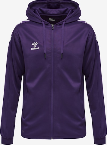 Hummel Athletic Zip-Up Hoodie in Purple: front