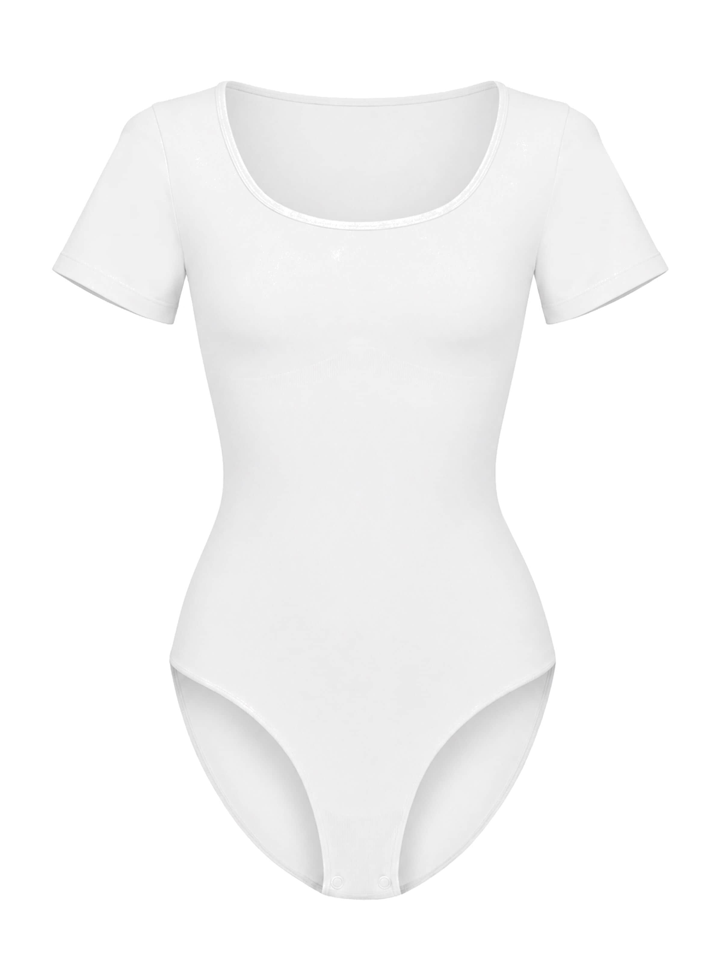 cfab Shapingbody 'Tshirt Sculpting Bodysuit with Slip'‌‌‌‌‌‌‌‌‌ in Weiß: Vorderseite