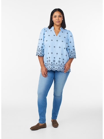 Zizzi Bluse 'Eviola' in Blau