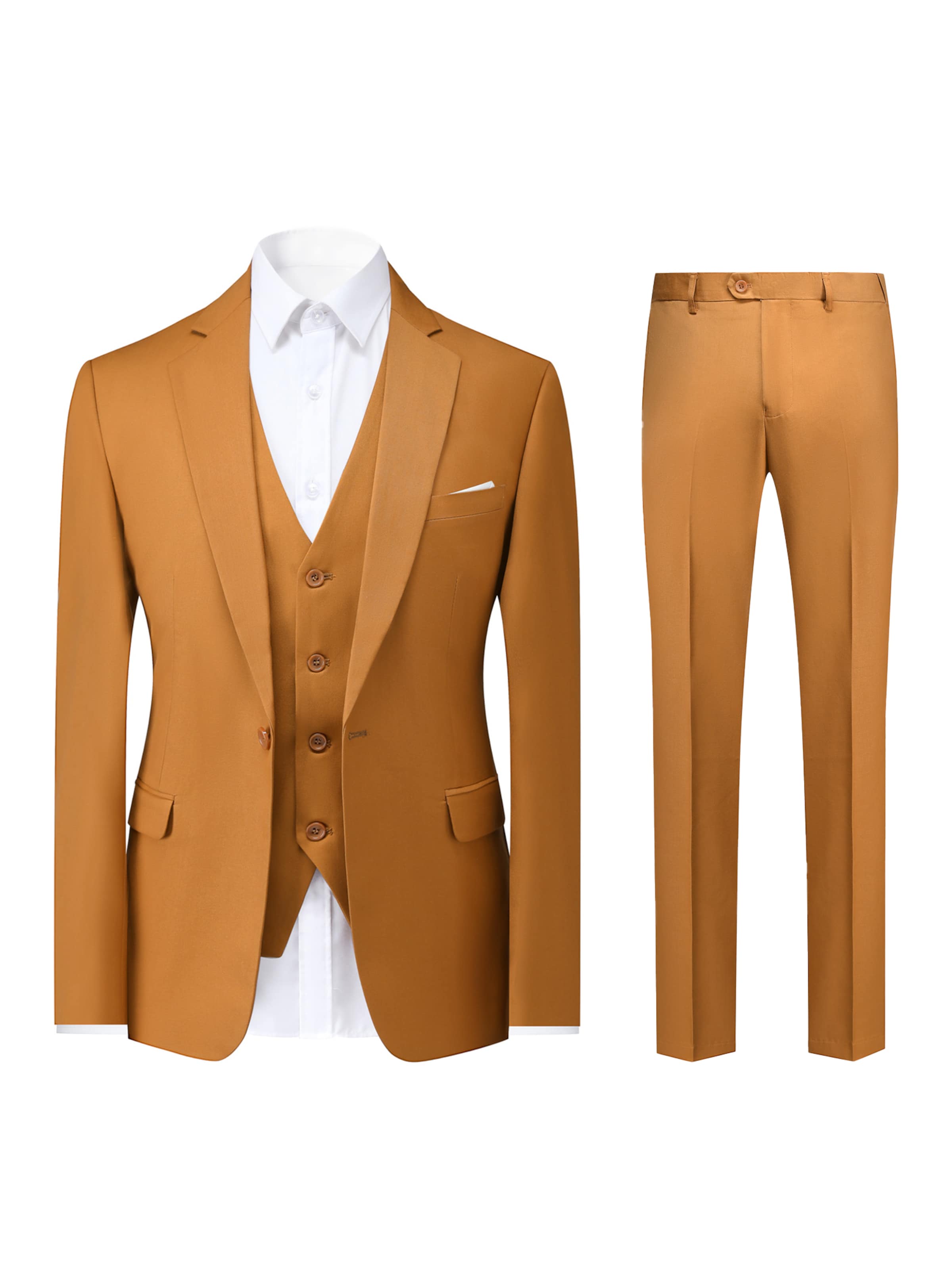 Youthup Slimfit Anzug in Braun: Vorderseite