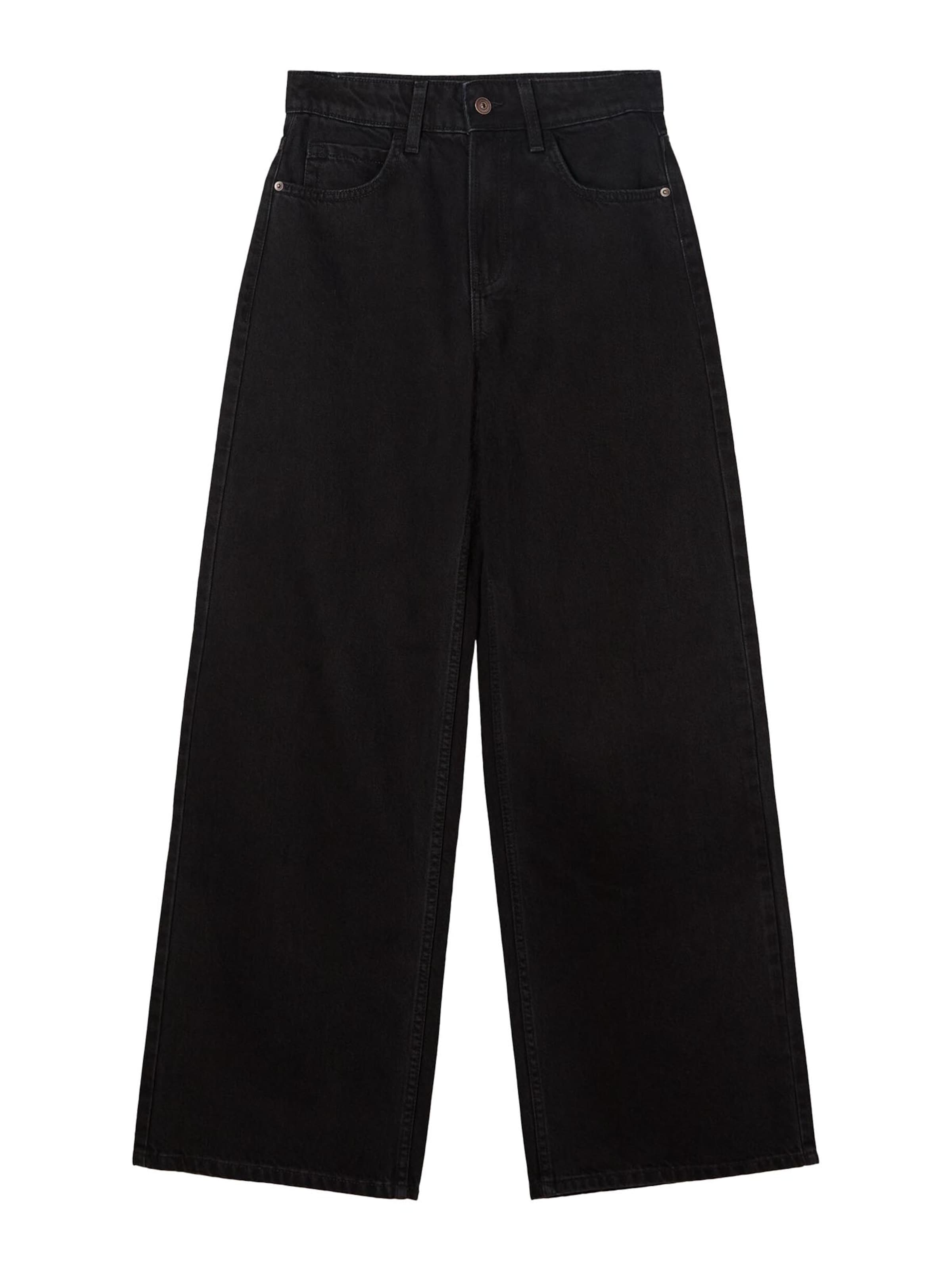 Bershka Wide leg Jeans in Black: front