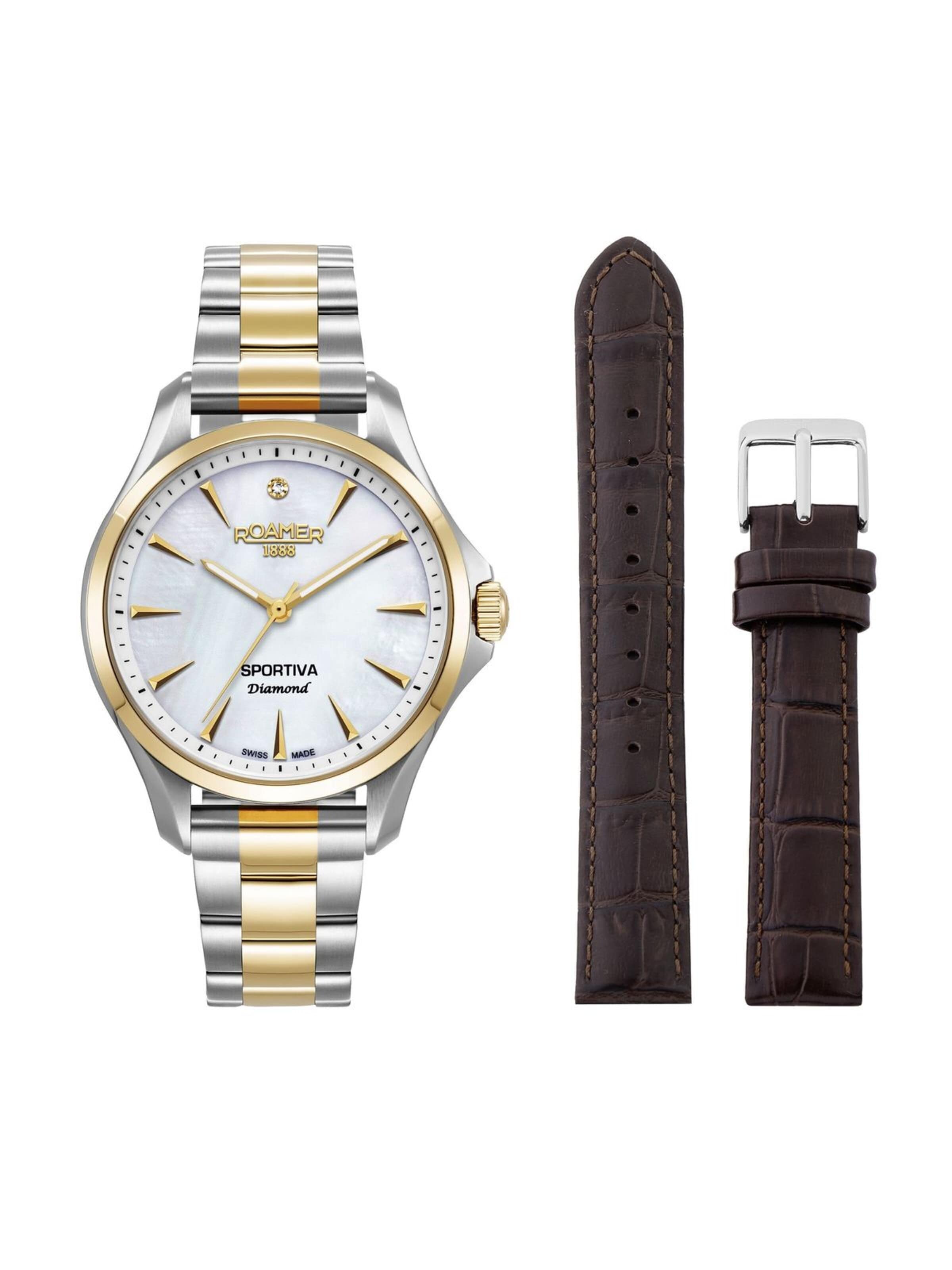 Montre à affichage analogique Roamer en blanc : devant