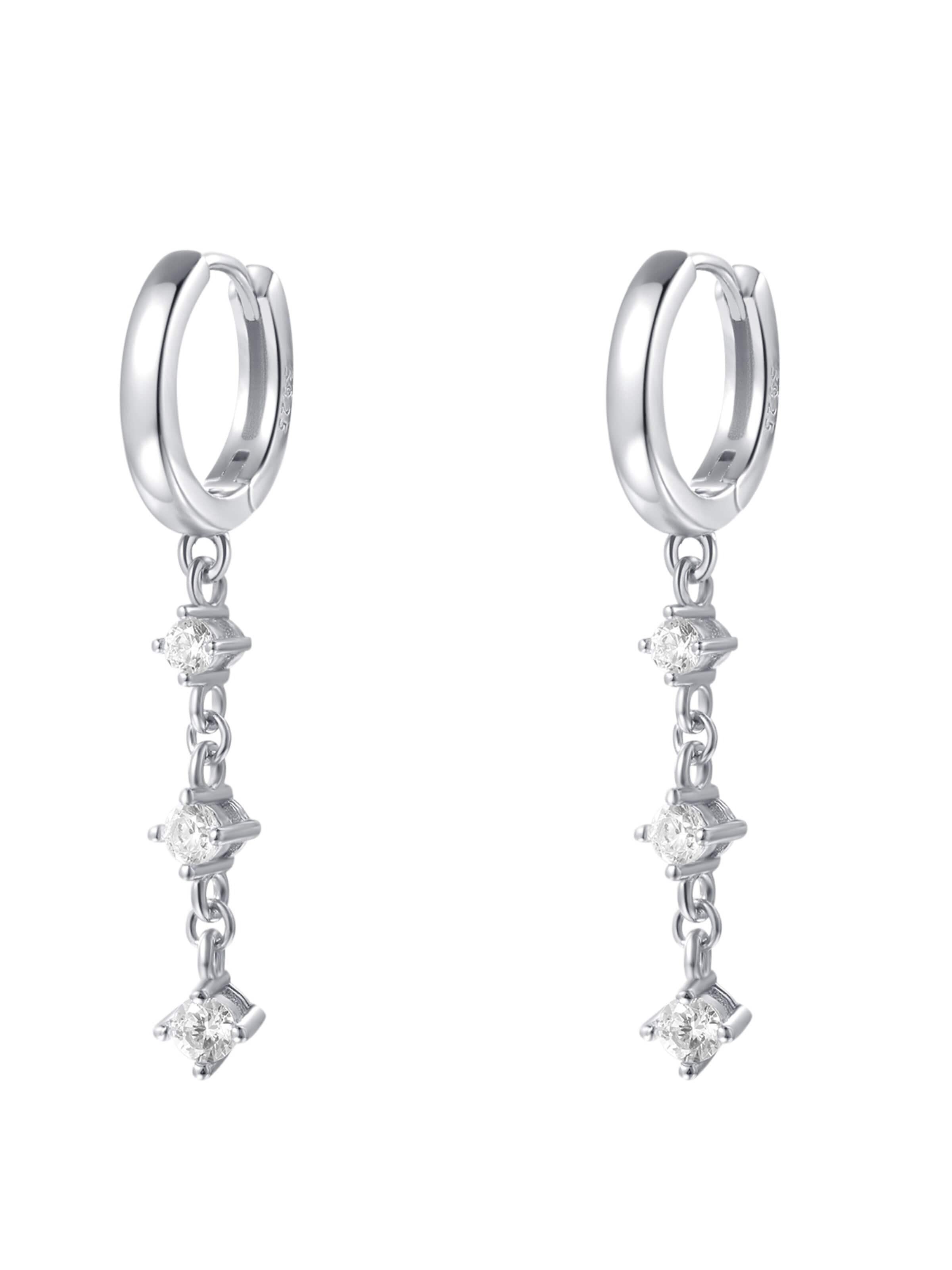 Hey Happiness Earrings 'Dangle' in Silver: front