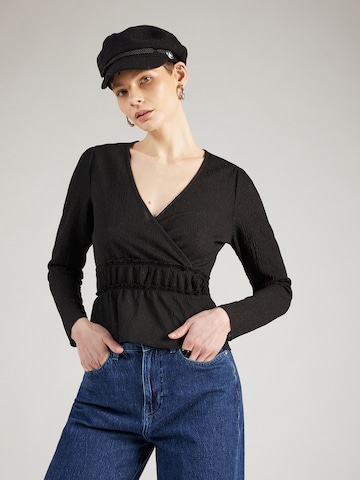 QS Blouse in Zwart: voorkant