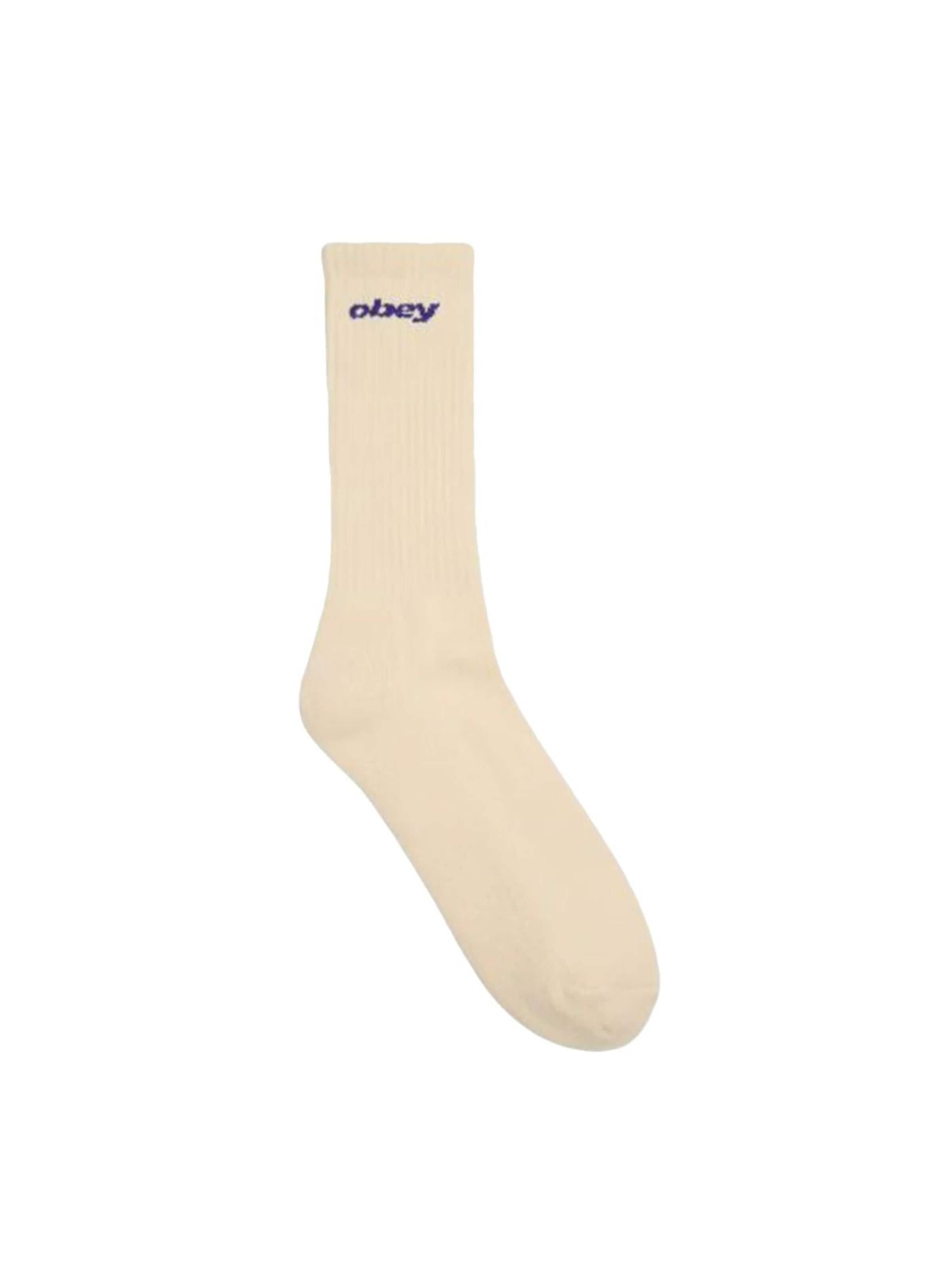 Calzino 'Sports Logo Socks Unbleached' di Obey in beige: frontale