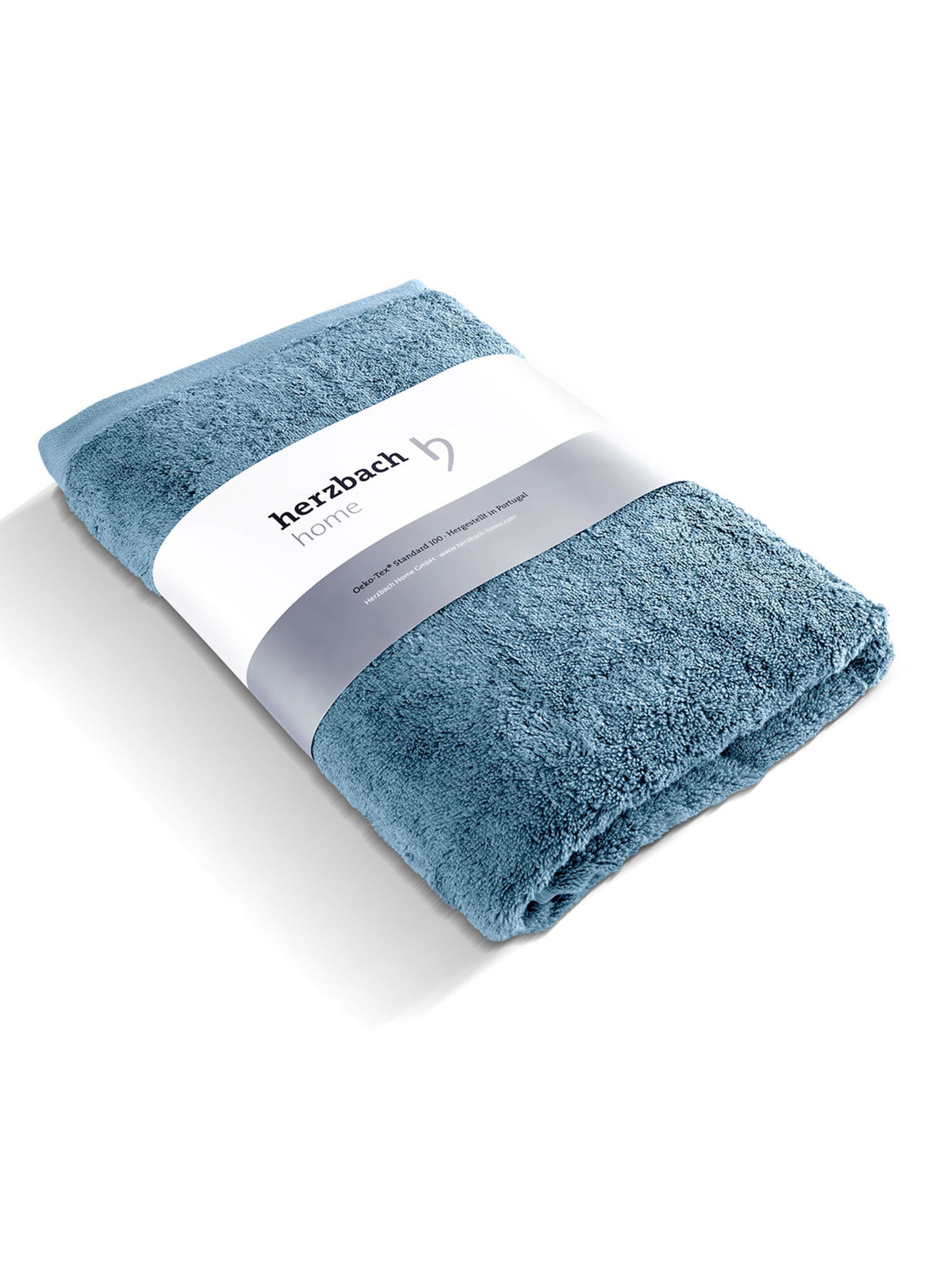Herzbach home Handdoek in Blauw: voorkant