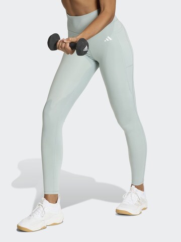 ADIDAS PERFORMANCE Skinny Workout Pants 'Opt Ess' in Green: front
