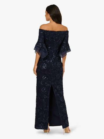 Adrianna Papell Langes Abendkleid 'Sequin Lace Combo Column Gown' in Blau