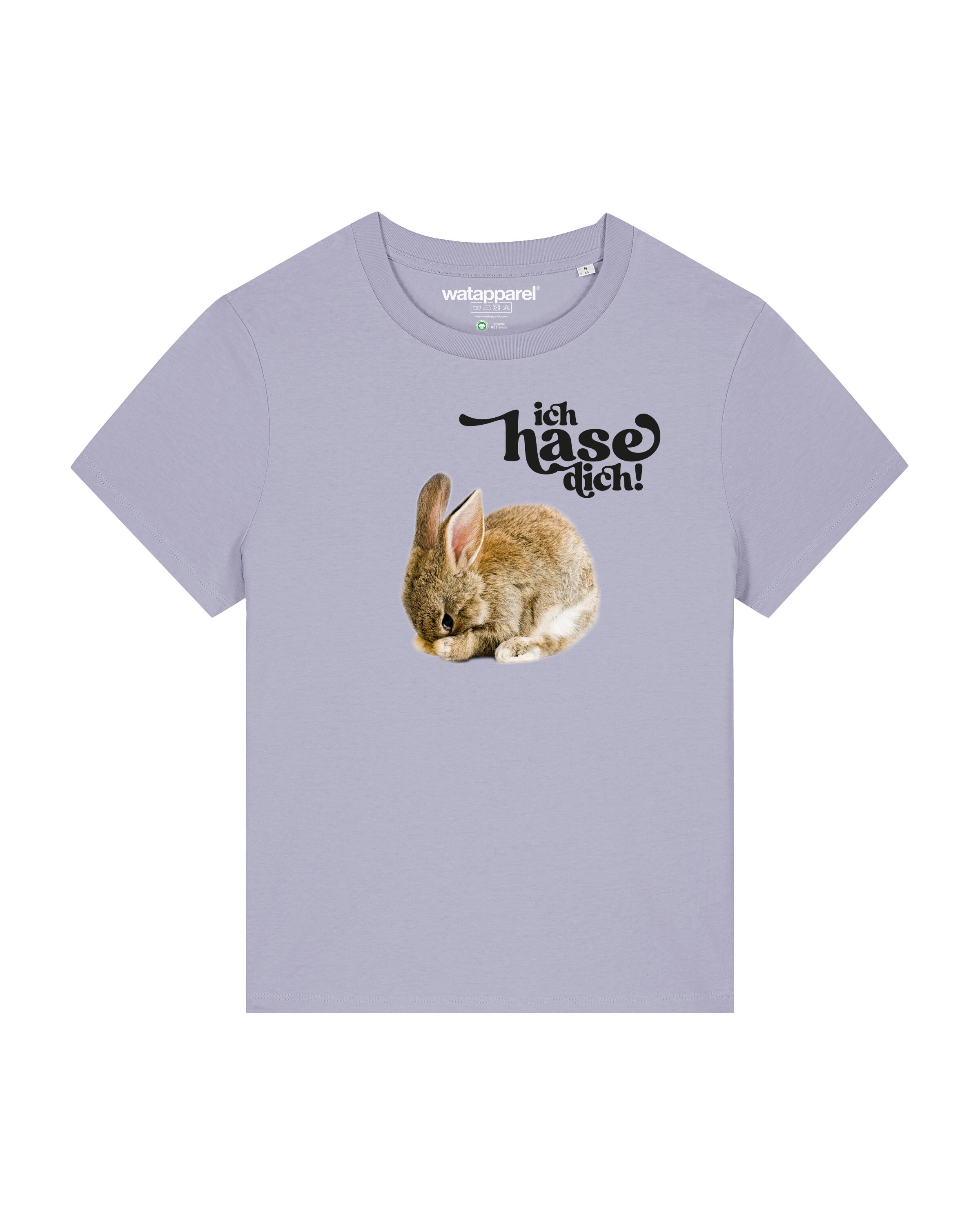 Watapparel Shirt ' Ich hase dich! ' in Purple: front
