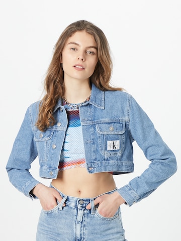 Calvin Klein Jeans Φθινοπωρινό και ανοιξιάτικο μπουφάν σε μπλε: μπροστά