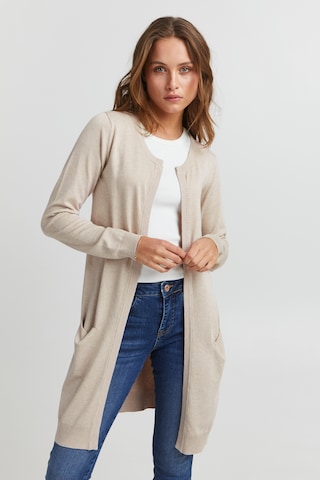 PULZ Jeans Knit Cardigan 'SARA ' in Beige: front