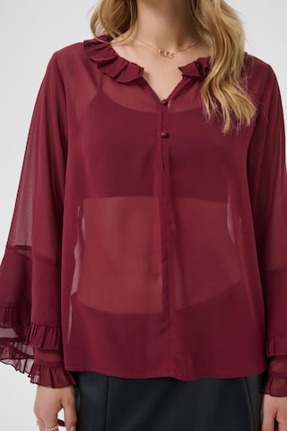 Cream Blouse 'Flouncy ' in Red