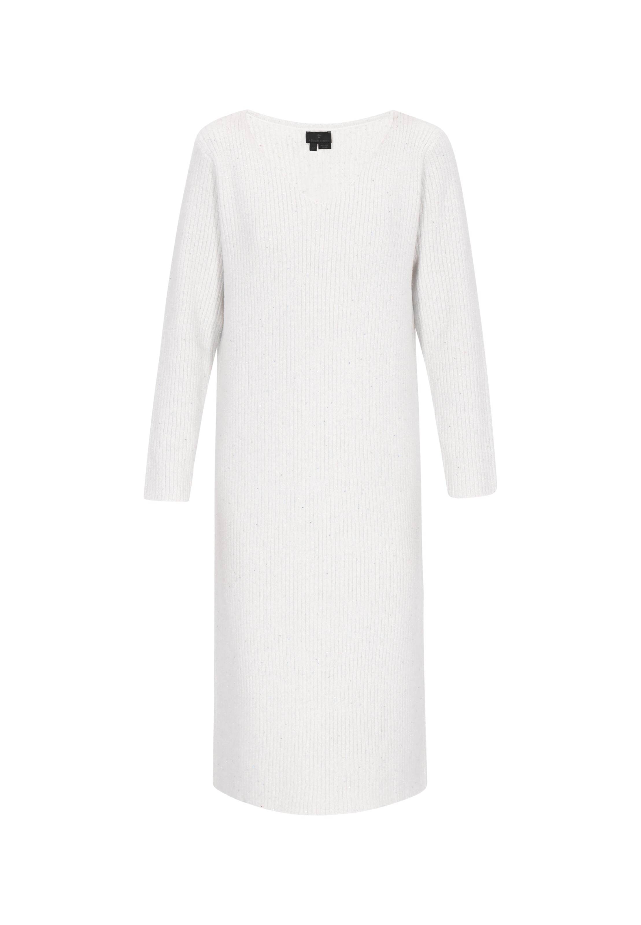 DreiMaster Klassik Gebreide jurk in Wit: voorkant