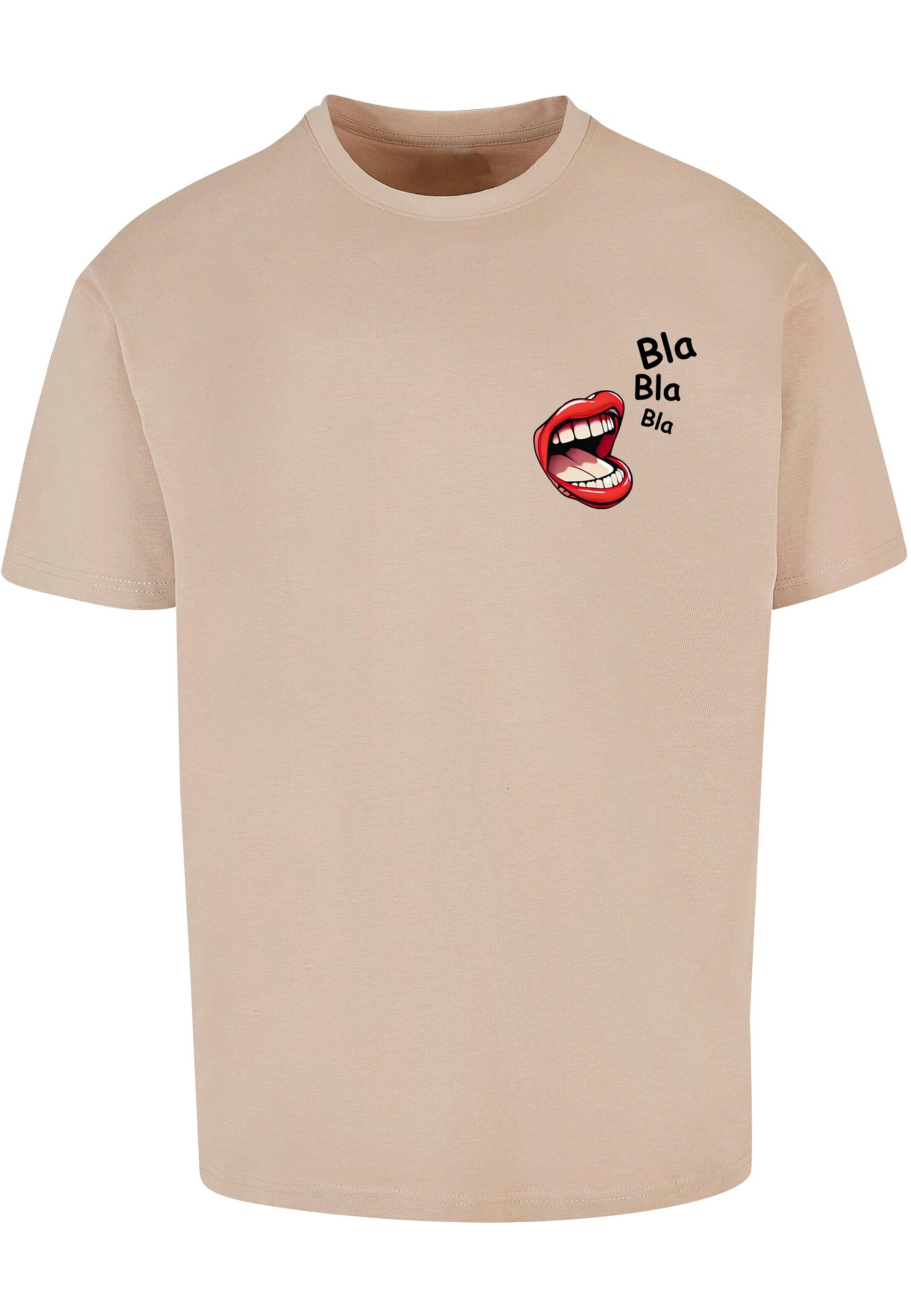 T-Shirt 'Bla Bla Bla Comic' Merchcode en beige : devant