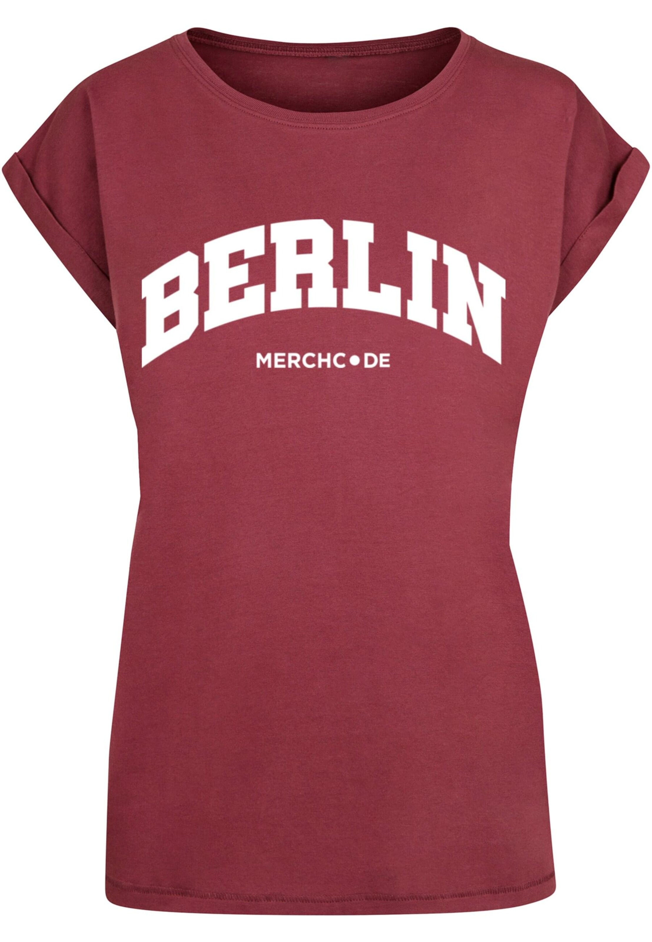 Merchcode Shirt 'Berlin Wording' in Red: front