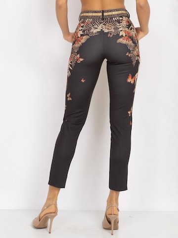 JIORO Regular Pants 'MIDNIGHT BUTTERFLIES' in Black