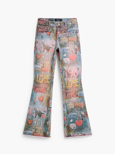 Desigual Teksapüksid 25-26 suuruses sinine / helesinine / korall / must, Tootevaade