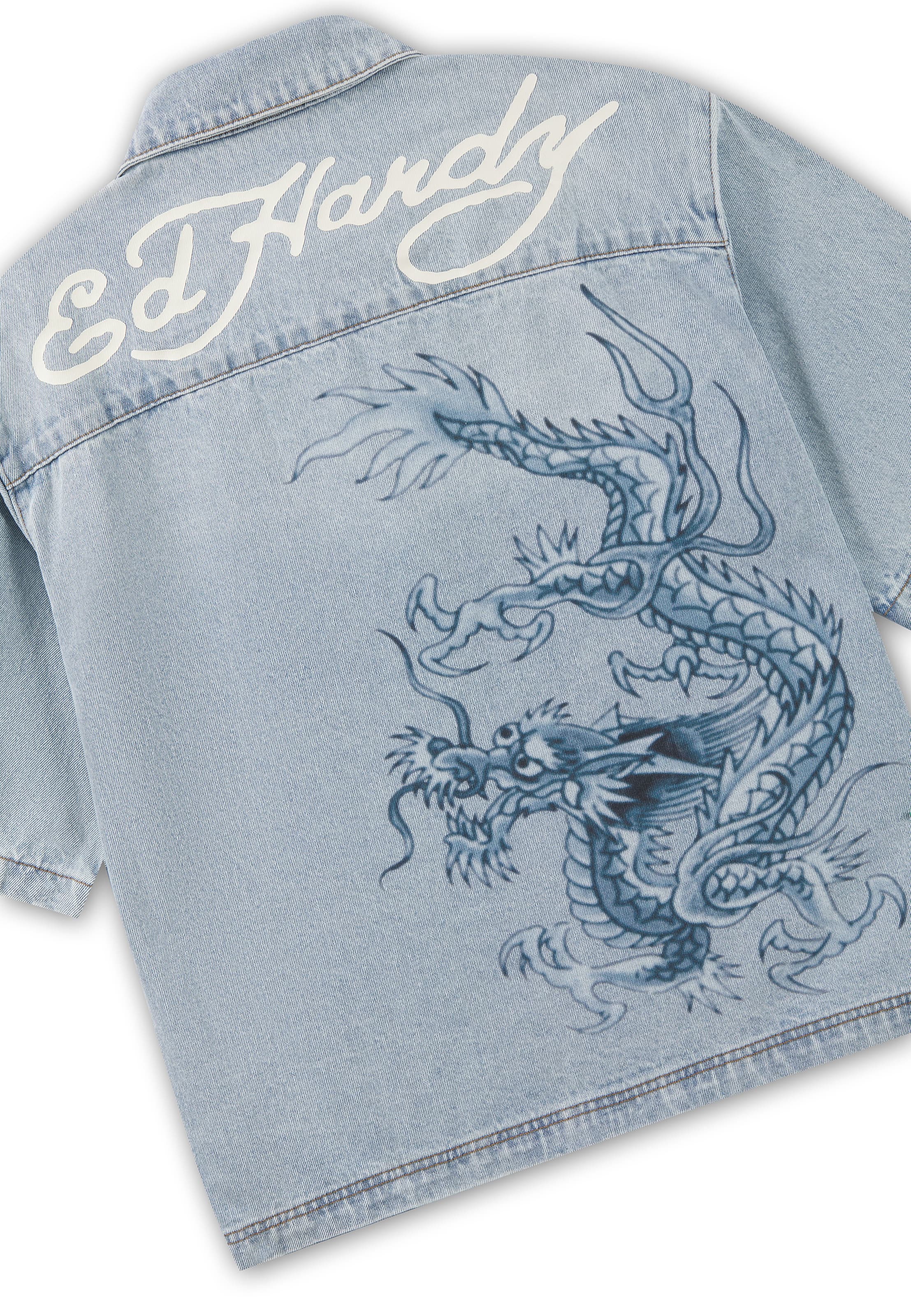 Ed Hardy Comfort fit Srajca 'Tonal Dragon' | modra barva