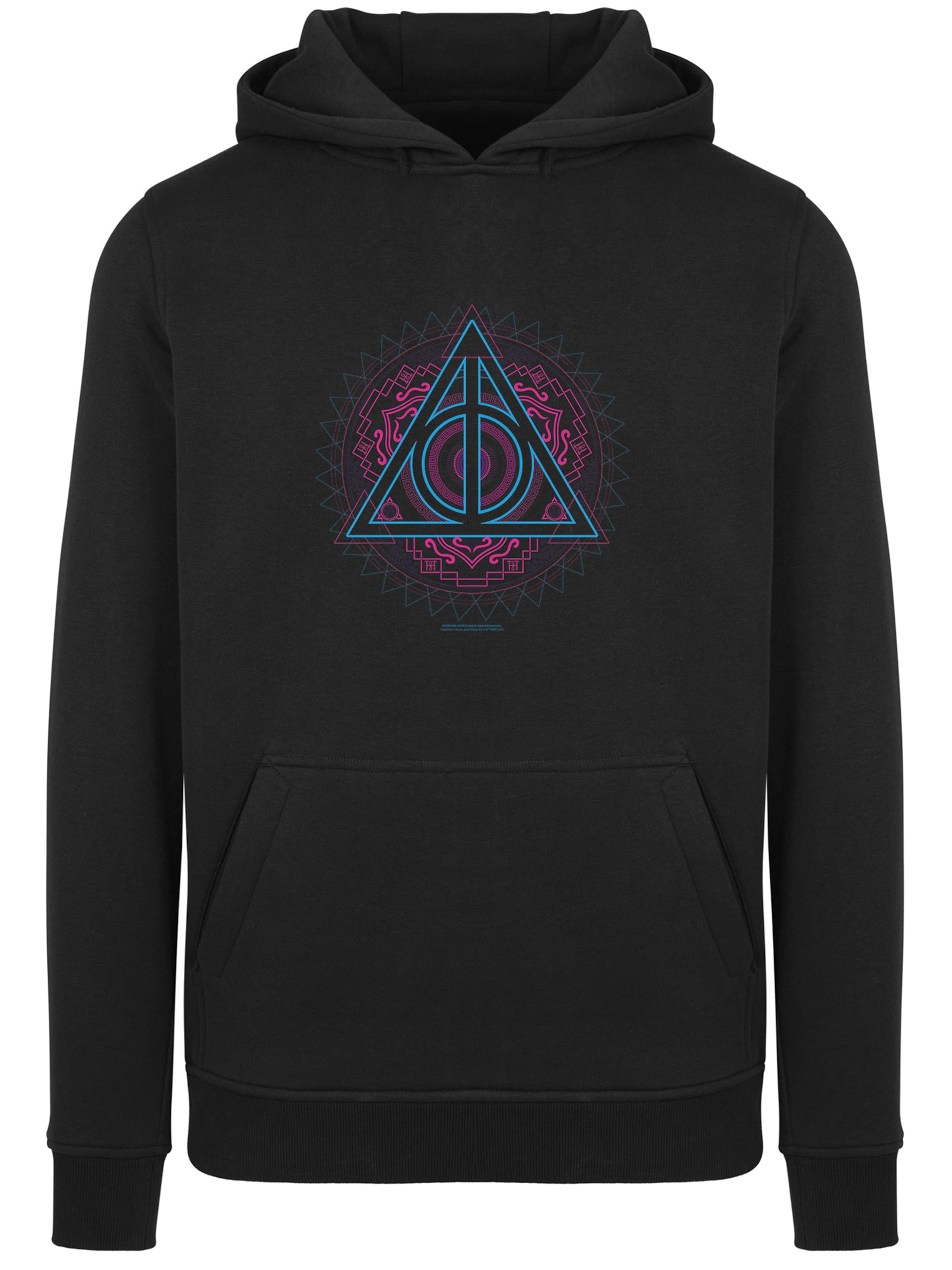 F4NT4STIC Sweatshirt 'Harry Potter Neon Heiligtümer Des Todes' in Black: front