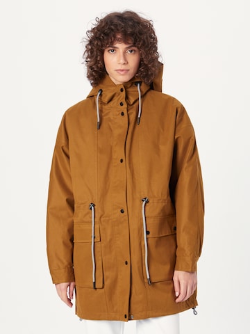 ICHI Between-Seasons Parka in Brown: front