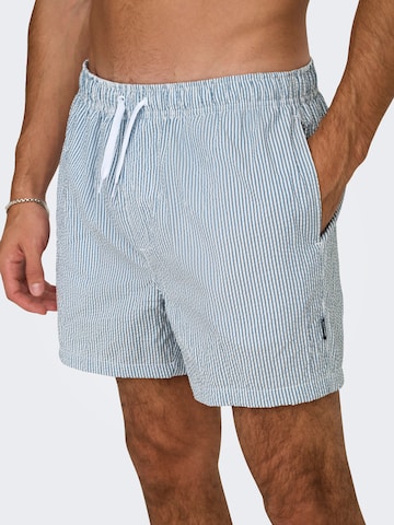 Pantaloncini da bagno 'ONSTed' di Only & Sons in blu: frontale