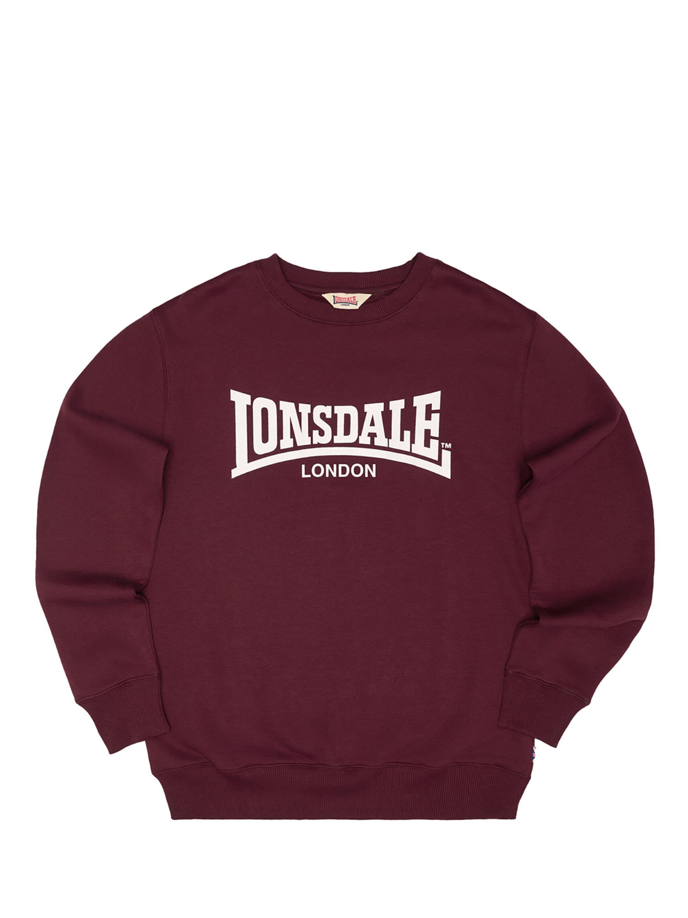 LONSDALE Μπλούζα φούτερ 'Welham' σε κόκκινο: μπροστά