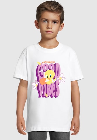 ABSOLUTE CULT Shirt 'Looney Tunes - Tweeday Sunshine And Good Vibes 2.0' in Wit: voorkant