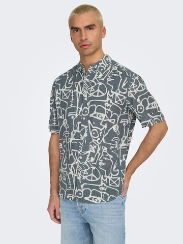 Only & Sons Slim Fit Skjorte 'ONSBud' i grå