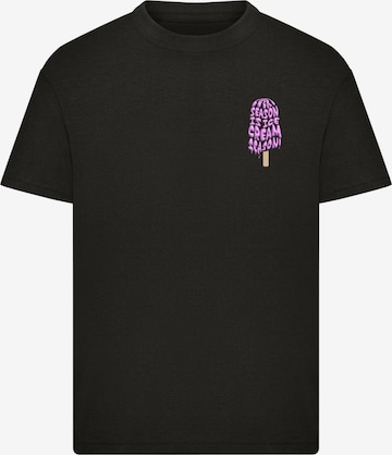 Merchcode Shirt 'Ice Cream Season' in Zwart: voorkant