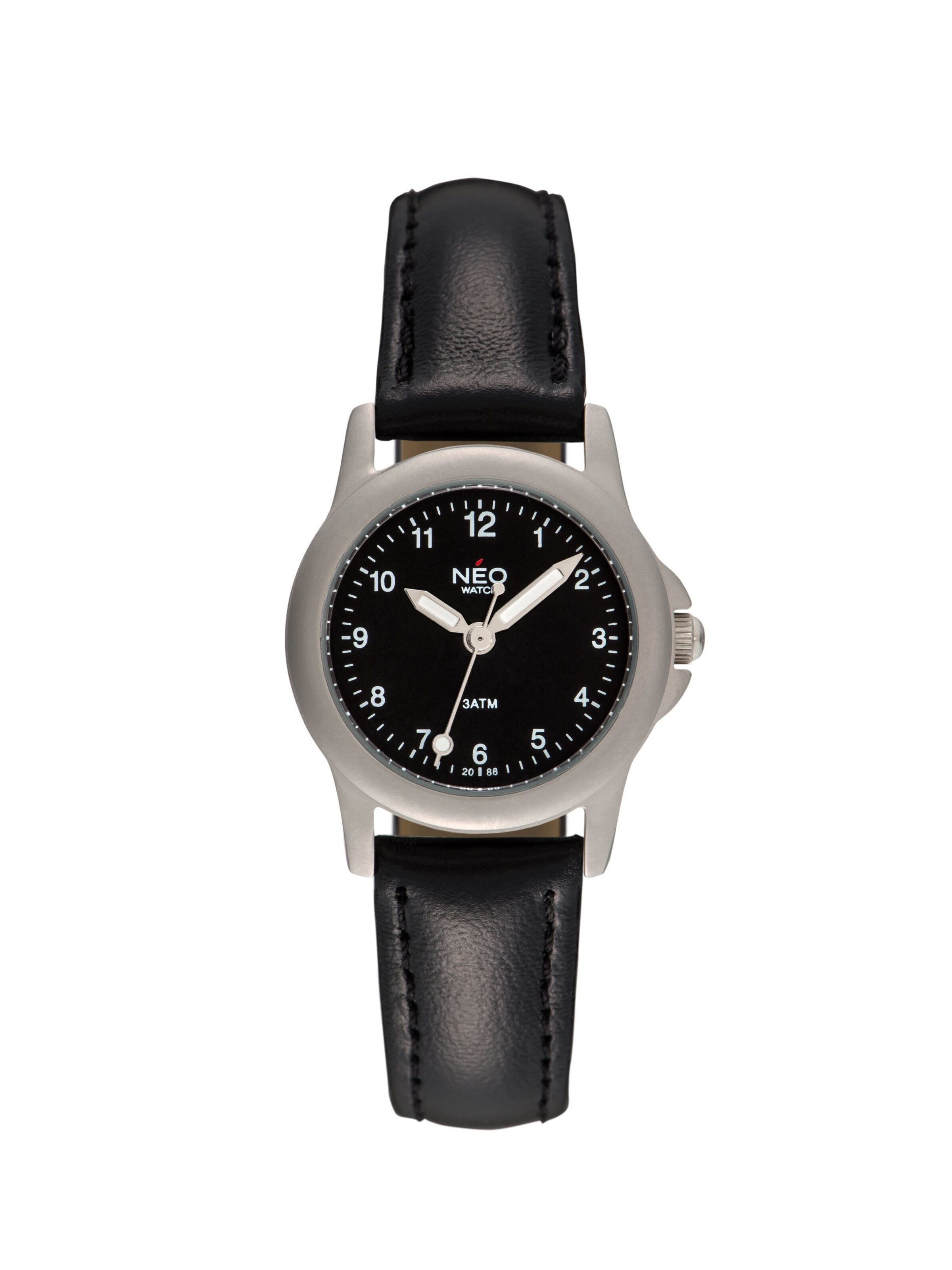 NEO watch Analoguhr 'Damenuhr Armbanduhr Quarzuhr PURE BLACK'‌‌‌‌‌‌ in Schwarz: Vorderseite