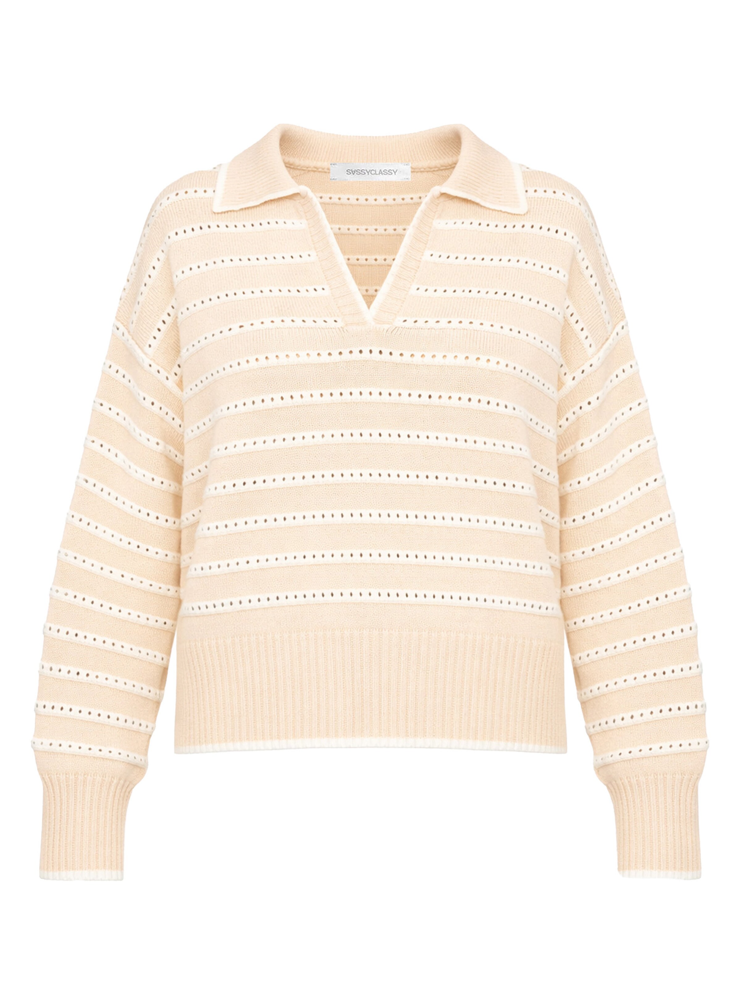 SASSYCLASSY Sweater in Beige: front