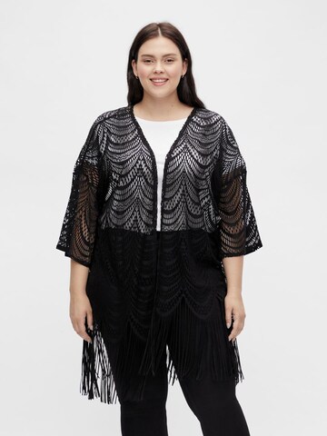 Vila Curve Kimono in Zwart: voorkant