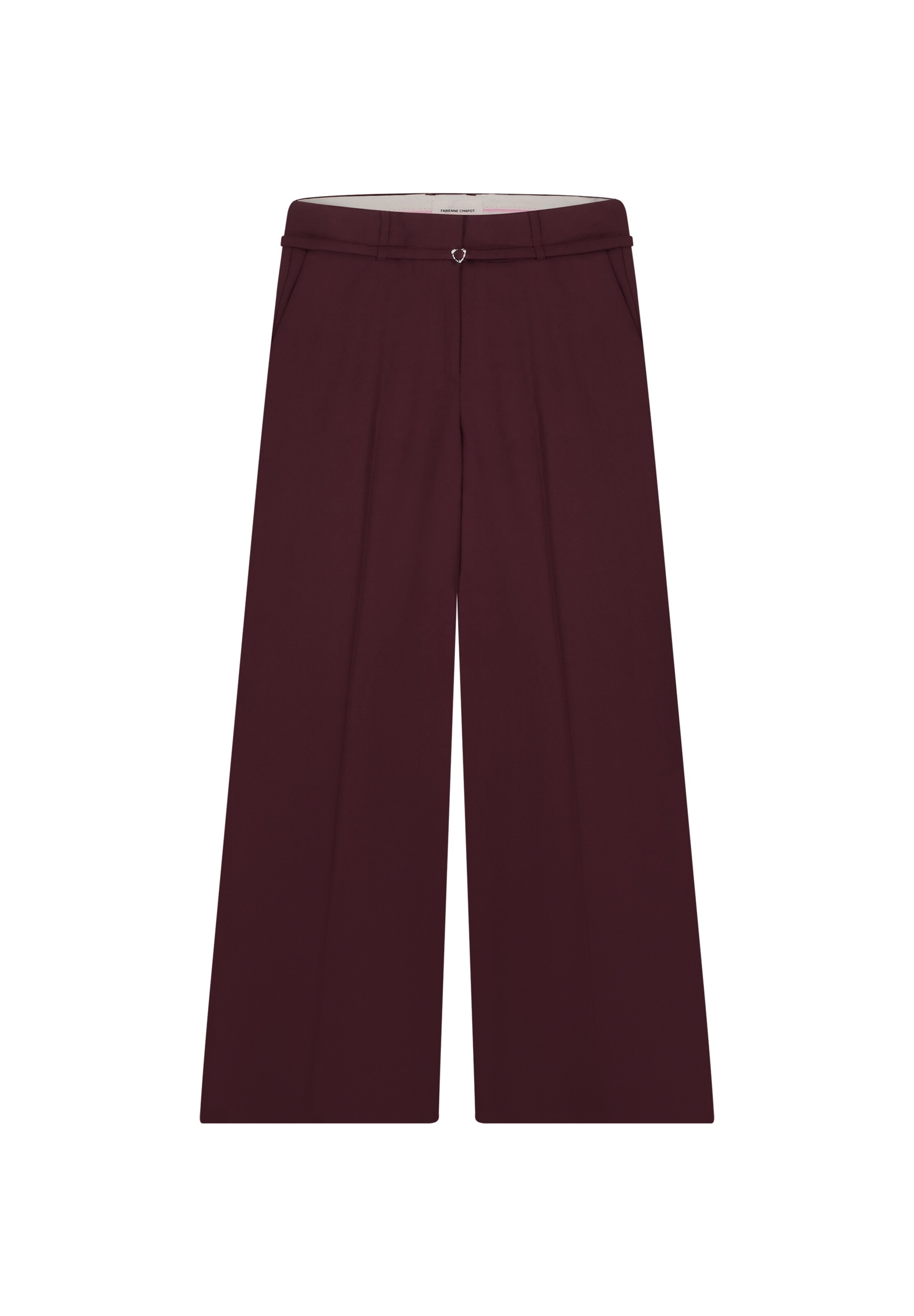 Fabienne Chapot Wide leg Pleated Pants in Brown: front